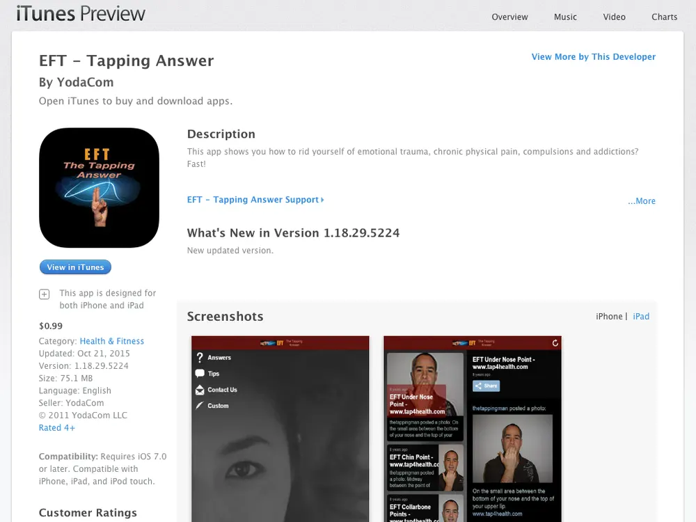 EFT Tapping Answer iTunes listing