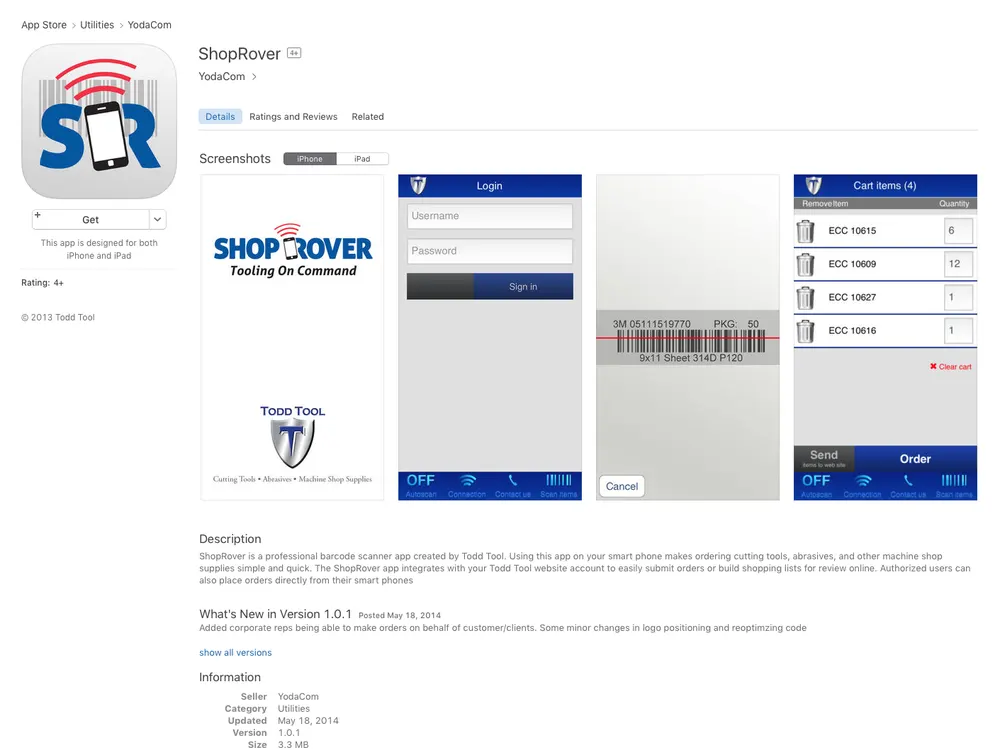 ShopRover App Store listing